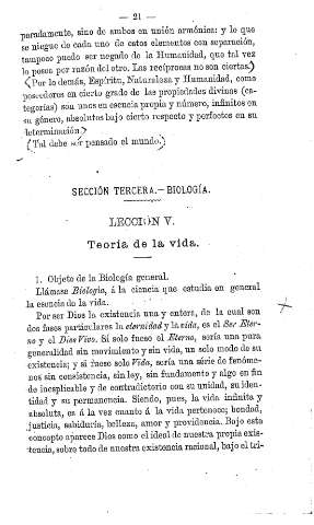 Sección Tercera. Biología. Lección V.
