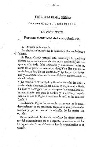 Teoría de la Ciencia (Síntesis). Lección XVIII