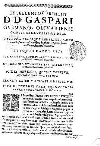 D.D. Gaspari Gusmano, Olivariensi comiti, San Lucariensi Dvci.