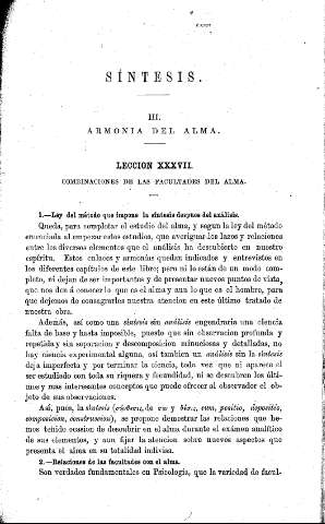 Síntesis. III. Armonía del alma