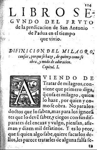Libros Segundo del Fruto de la Predicacion de San Antonio de Padua en el tiempo que vivio.
