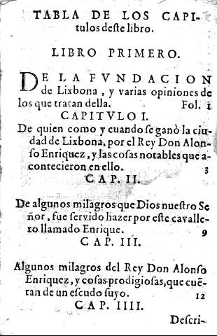 Tabla de los capitulos deste libro