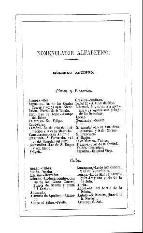 Nomneclator alfabético. Moderno antiguo