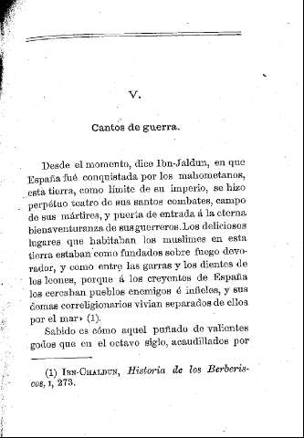 V. Cantos de guerra