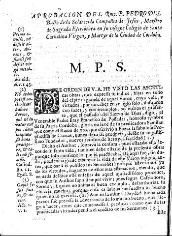 Aprobacion del Rmo. P. Pedro del Busto