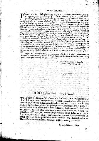 Fe de Erratas - Fe de la Comprobacion y Tassa