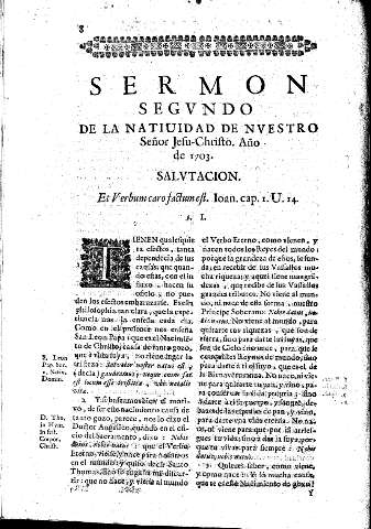Sermon Segvndo. De la Natiuidad de Nvestro Señor Jesu-Christo. Año de 1703