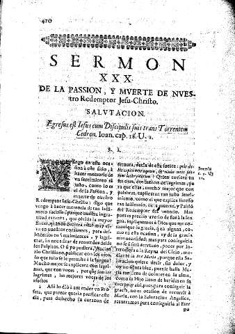 Sermon XXX. De la Passion y Mverte de Nuestro Redemptor Jesu-Christo