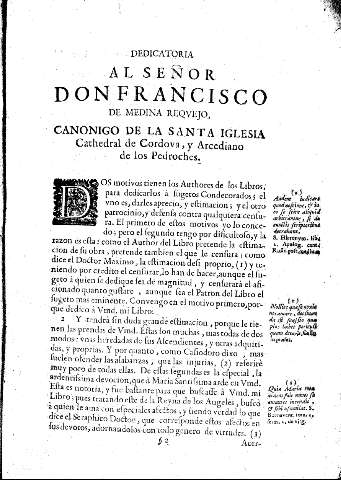 Dedicatoria al Señor Don Francisco de Medina Reqvejo