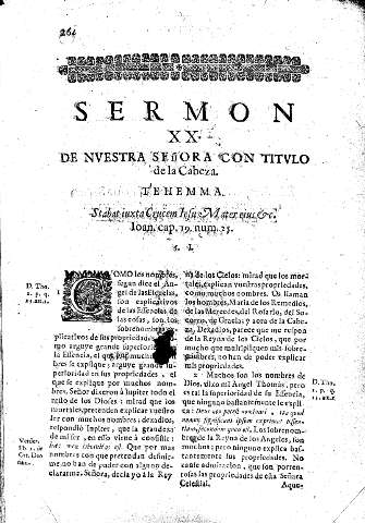 Sermon XX. De Nvestra Señora  con titvlo de la Cabeza