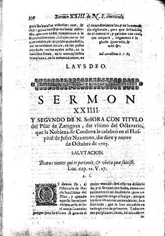 Sermon XXIIII. Y Segundo de N. Señora con titvlo del Pilar de Zaragoza