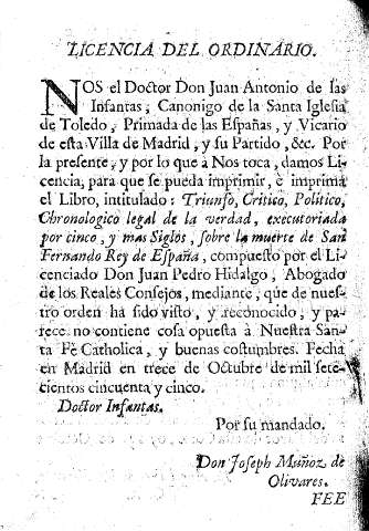 Licencia del ordinario