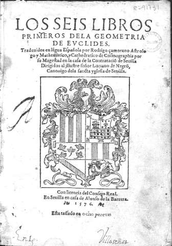 Los seis libros primeros dela Geometria de euclides.