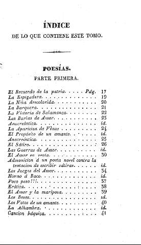 Indice de lo que contiene este tomo