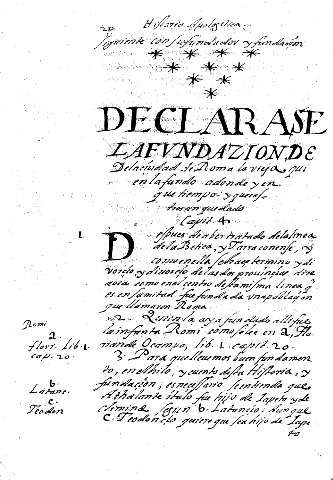 Declarase la fvndacion de la ciudad de Roma...Capit. 4