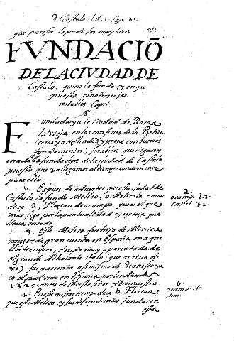 Fvndacio de la actividad de Castulo... Capit. 6
