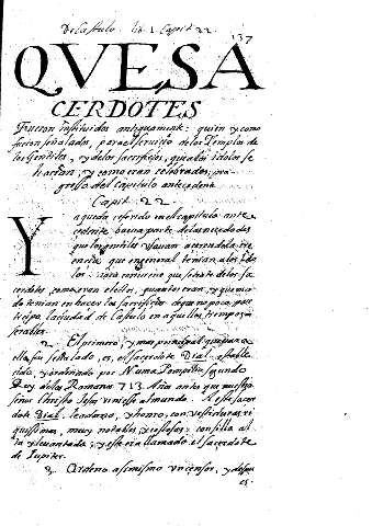 Qve sacerdotes fueron sustituidos antiguamente... Capit. 22