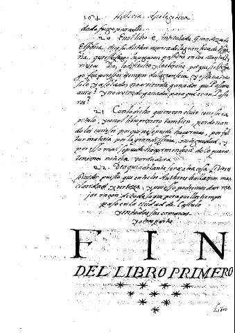 Fin del Libro Primero