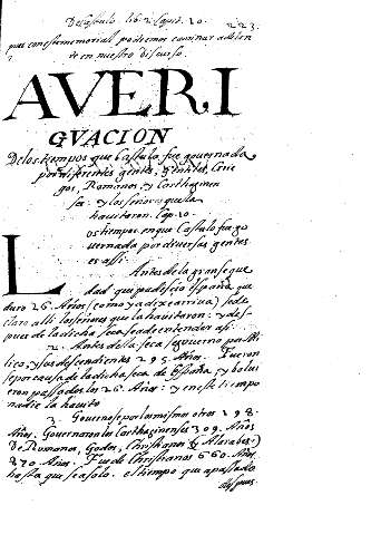 Averigvacion de los tiempos que Castulo fue gouernada... Capit. 10