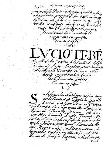 Lucio Terencio Masalio vecino de la ciudad de Castulo... Capit. 17