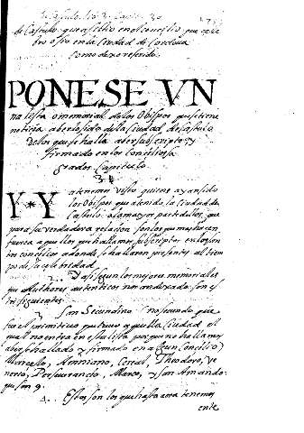 Ponese vna lista o memorial de los obispos... Capit. 31