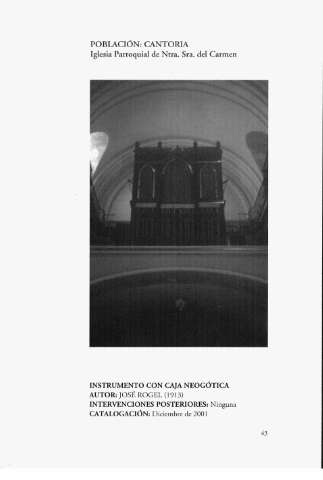 Cantoria. Iglesia Parroquial de Ntra. Sra. del Carmen