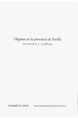 Organos en la provincia de Sevilla. Inventario y catálogo