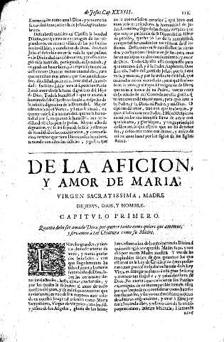 De la aficion y amor de Maria. Virgen sacratissima, Madre de Jesvs, Dios y Hombre