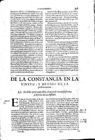 De la constancia en la virtvd, y medios de la perseverancia