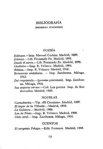 Bibliografía. (Primeras ediciones)