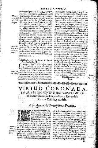 Virtud coronada, en que se proponen heroycos exemplos en todas virtudes