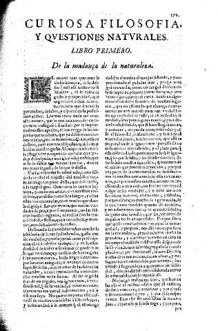 Curiosa filosofia, y qvestiones natvrales