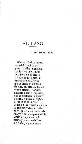 Al paso. A Antonio Palomero