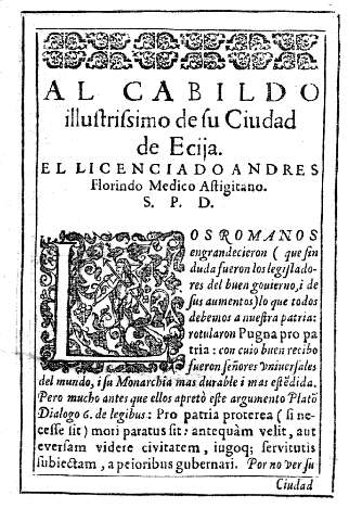 Al Cabildo ilustrissimo de su Ciudad de Ecija