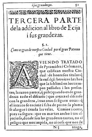 Tercera parte de la addicion al libro de Ecija i sus grandezas.