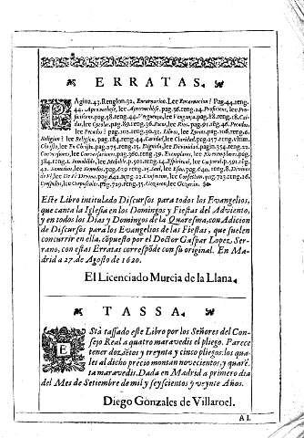 Erratas. Tassa.