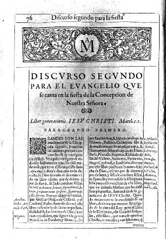 Discurso Segundo para el Evangelio que se canta en la fiesta de la Concepcion de Nuestra Señora