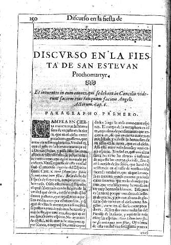 Discurso en la fiesta de San Estevan Prothomartyr