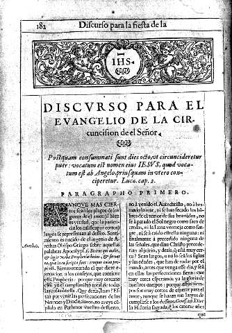 Discurso para el Evangelio de la Circuncision de el Señor