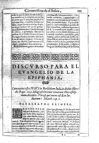 Discurso para el Evangelio de la Epiphania