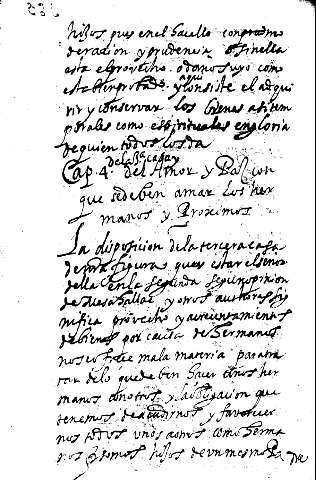 Cap.4. Dela 3ª casa y del Amor y Paz con que sedeben amar los hermanos y Proseimos