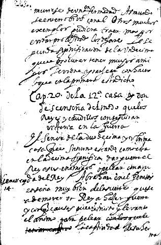 Cap.20. Dela 12ª casa y don descenseña delmodo quelos Reyes y caudillos conseguiran victoria en la Guerra