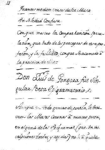 Don Luis de Gongora fue singular Poeta Epigramatario
