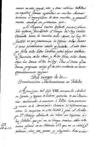 Del tiempo de la Dominacion Mahometana en Toledo