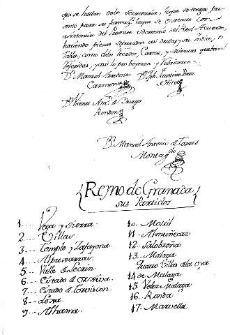 Reyno de Granada. Sus Partidos