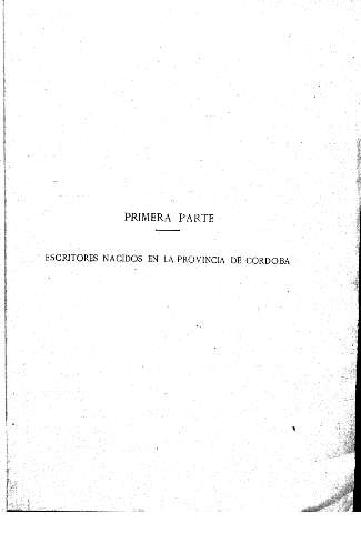 Primera parte. Escritores nacidos en la provincia de Córdoba