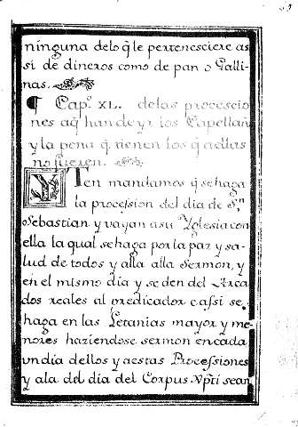 Cap.XL. delas procesiones aq han de yr los q aellas no fueren