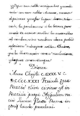 Dexter Anno Chrifti C.L'XXX. V. C. DCCCC.XXXI Vtriculi qua Baetis olim civitas eft in Baetica prope Hifpalim natius Luciuus floret Romae in genij laude praeclari 