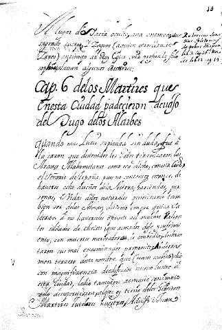 Cap 6 delos Martires que enesta Ciudad padecieron deuafo delJugo delos Alarbes