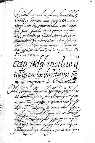 Cap 11 del motivo q hubieron los christianos para la empressa de Cordoua